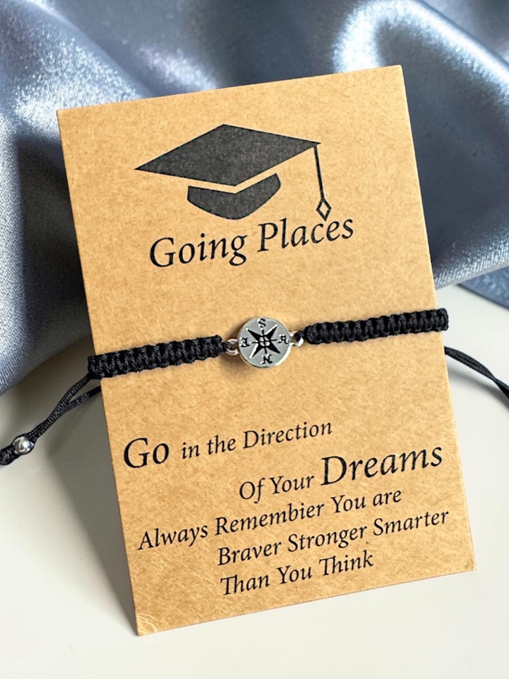 Graduation Compass Wish Bracelet Class of 2027 Grad Gift Adjustable Bracelet NIP